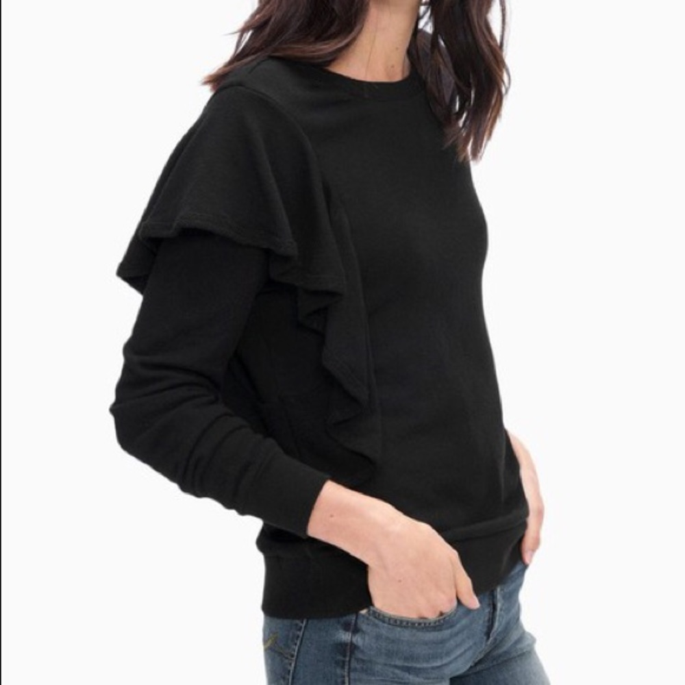 NWT• Splendid• Ruffle Crew Neck Sweater - Picture 3 of 8